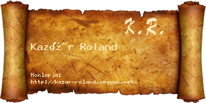 Kazár Roland névjegykártya