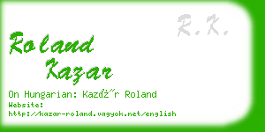 roland kazar business card